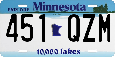 MN license plate 451QZM