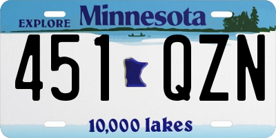 MN license plate 451QZN