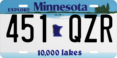 MN license plate 451QZR