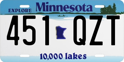 MN license plate 451QZT