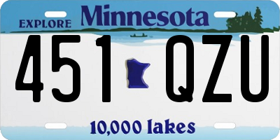 MN license plate 451QZU
