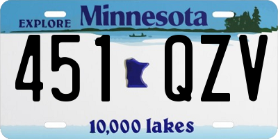 MN license plate 451QZV