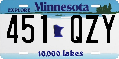 MN license plate 451QZY