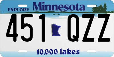 MN license plate 451QZZ