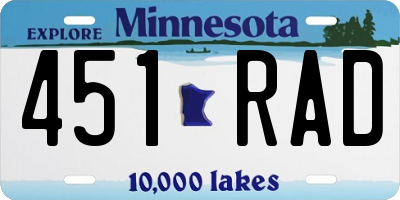 MN license plate 451RAD