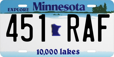 MN license plate 451RAF