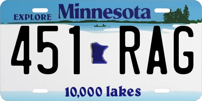 MN license plate 451RAG