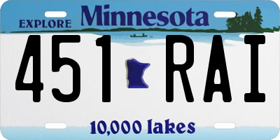 MN license plate 451RAI