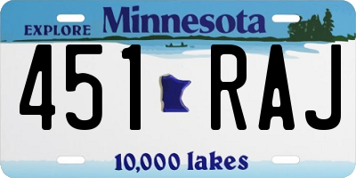 MN license plate 451RAJ