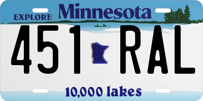 MN license plate 451RAL