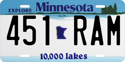 MN license plate 451RAM