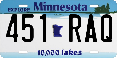 MN license plate 451RAQ