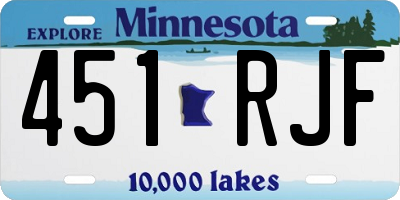 MN license plate 451RJF