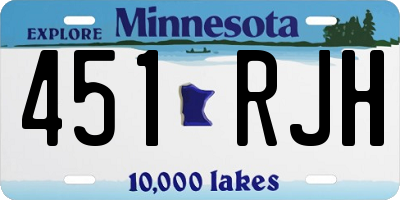 MN license plate 451RJH