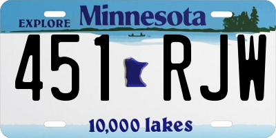MN license plate 451RJW