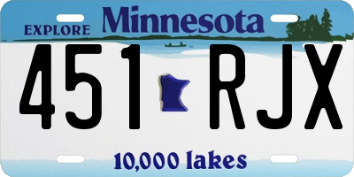 MN license plate 451RJX