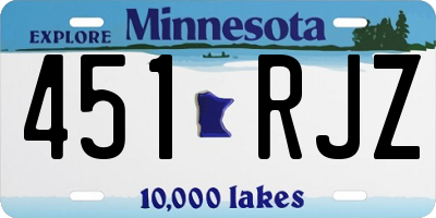 MN license plate 451RJZ