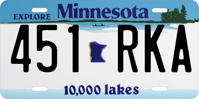 MN license plate 451RKA