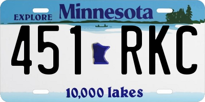 MN license plate 451RKC