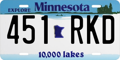MN license plate 451RKD