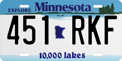 MN license plate 451RKF