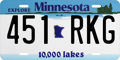 MN license plate 451RKG