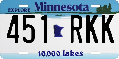 MN license plate 451RKK