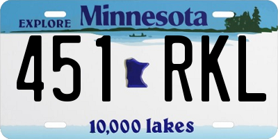 MN license plate 451RKL