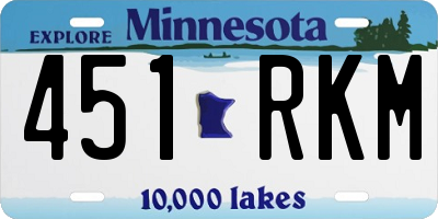 MN license plate 451RKM