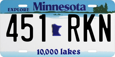 MN license plate 451RKN