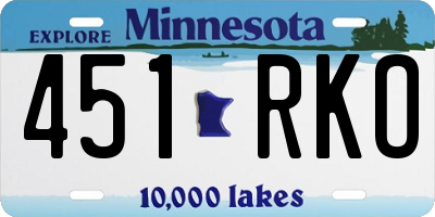 MN license plate 451RKO