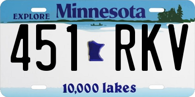 MN license plate 451RKV