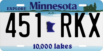 MN license plate 451RKX