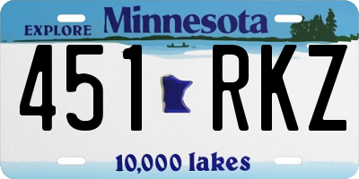 MN license plate 451RKZ