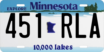 MN license plate 451RLA