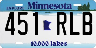 MN license plate 451RLB