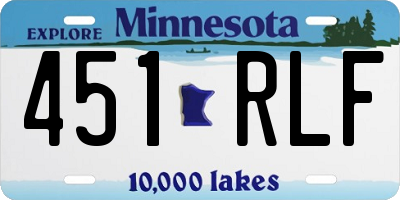 MN license plate 451RLF