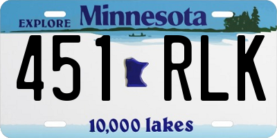MN license plate 451RLK