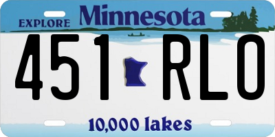 MN license plate 451RLO