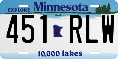 MN license plate 451RLW