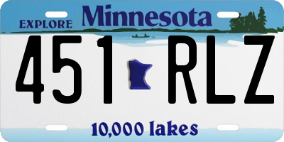 MN license plate 451RLZ