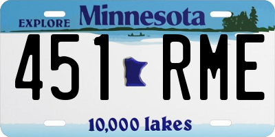 MN license plate 451RME
