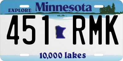 MN license plate 451RMK
