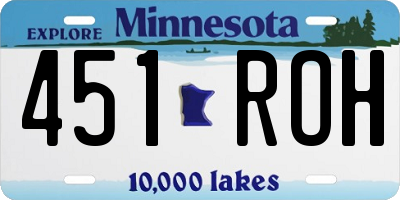 MN license plate 451ROH