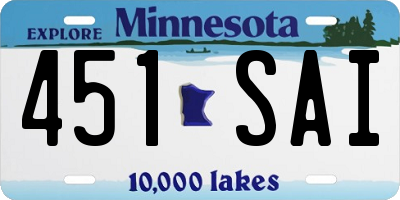 MN license plate 451SAI