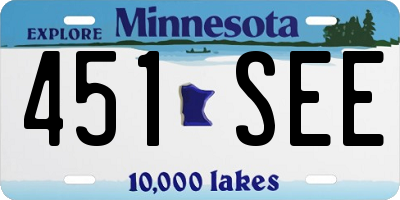 MN license plate 451SEE