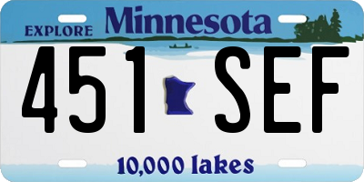 MN license plate 451SEF