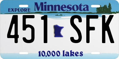 MN license plate 451SFK