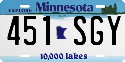 MN license plate 451SGY