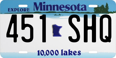 MN license plate 451SHQ